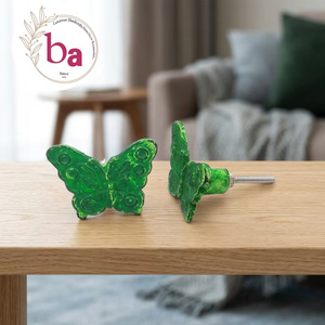 Poignées de meubles en fonte Ba Butterfly, vertes, design moderne, installation facile, pour villa, tiroir, maison, bureau - Product Image 1
