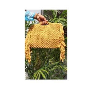 Bolso Tote Tejido a Mano de Ganchillo para Mujer, de Algodón y Lino, Bolso de Playa de Verano, Gran Capacidad, Bolso de Hombro Suave - Product Image 2