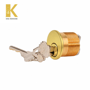 Cilindro de cerradura de embutir de 28 mm con ranura para llave SC, latón pulido, latón macizo para puerta de entrada - Product Image 3