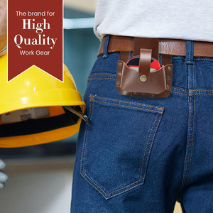 Porte-mètre ruban en cuir durable pour électricien, charpentier, ouvrier du bâtiment – Personnalisable – Vente en gros - Product Image 6