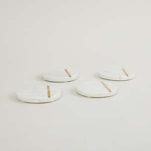 Stone Era Luxury Marble Tea <b>Coaster</b> <b>Set</b> of 4 10cm Diameter Eco-Friendly for Home Hotel & Restaurant Use - Product Image 2