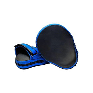 Mitaines de boxe à motif hexagonal bleu, en cuir et polyester, respirantes et durables, pour l'entraînement au MMA et au kickboxing - Product Image 5