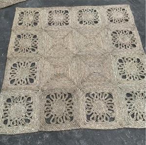 Tapis d'entrée en jonc de mer naturel du Vietnam, fait main, tapis anti-salissures, en fibres tissées durables, fournisseur d'usine - Product Image 4