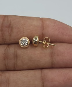 Pendientes de Oro Sólido de 14K con Diamante Cultivado en Laboratorio de 0.30ct, Corte Brillante Redondo, Certificado IGI, para Mujer, Joyería para Fiestas y Regalos - Product Image 4