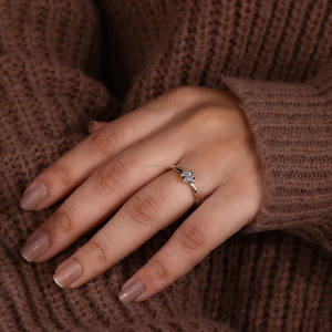 Bague en diamant Baguette en or 10k/14k/18k Bague en diamant en argent 925 Bague minimaliste en platine pour femme Bague de fiançailles en pierre 2 - Product Image 4