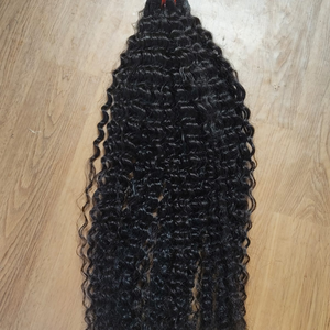 Bouncy <b>Curly</b> Virgin Indian Human Hair Drawstring Machine Double Weft 30 Inches Thick Natural Texture <b>Extensions</b> - Product Image 5