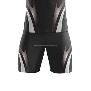 Uniforme de football à manches courtes 100% polyester, séchage rapide, extensible, antibactérien, respirant, services OEM, entraînement de football - Product Image 5