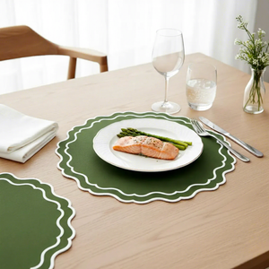 Factory OEM ODM Embroidered Letters <strong>Scalloped</strong> Placemat <strong>Linen</strong> <strong>Napkins</strong> Scallop Edge Table <strong>Napkins</strong> for Weddings <strong>Napkin</strong> Cotton <strong>Linen</strong> - Product Image 4