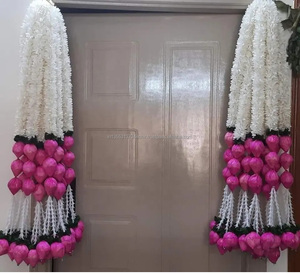 Guirnalda de Flores de Loto Artificiales de Jazmín, Centro de Mesa para Halloween, Decoración Colgante Hecha a Mano, Toran para Colgar en la Pared/Puerta, 3.5 Pies, Moderno - Product Image 6