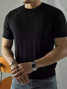 Polo de Punto Personalizado con Logotipo para Hombre, Cuello Redondo, Tejido Suave y Transpirable, Manga Corta, Informal, Elegante y Cómodo, para OEM ODM - Product Image 3