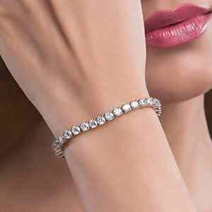 BRIVA JEWELS BJ006 สร้อยข้อมือเทนนิสโมอิสซาไนต์เงินแท้ 925 ชุบโรเดียมทรงกลม ดีไซน์ทันสมัย ของขวัญสำหรับผู้หญิง น้ำหนัก 4-8 กรัม - Product Image 5