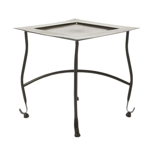 Mesa de Centro Marroquí de forma redonda moderna con diseño de flores en relieve Base de hierro Muebles de sala de estar - Product Image 6