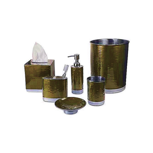 Green Metal <b>Bathroom</b> <b>Accessory</b> <b>Set</b> Six Piece Round Modern Easy To Clean For <b>Bathroom</b> - Product Image 5