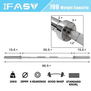 Bilanciere Solido Cromato da 4 Piedi per Home Gym, Barra per Curl da 5 Piedi per Allenamento Fitness, 7.2 Pollici per Piastre Olimpiche, Bilancieri da 2 Pollici per Sollevamento Pesi - Product Image 6