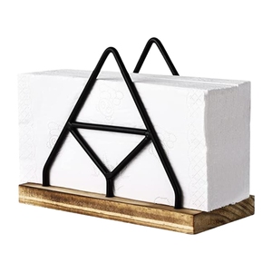 Porta pañuelos decorativo de hierro con acabado en polvo negro mate para comedor al aire libre, para mesa de comedor. - Product Image 4