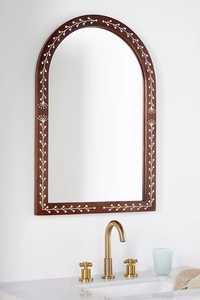 Hot Selling Modern Design Handmade Bone MOP Inlay Stainless Steel MDF Board <b>Rectangle</b> <b>Mirror</b> Frame Wall Decor Customized Logo - Product Image 4