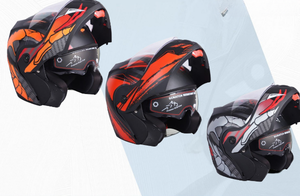 หมวกกันน็อคมอเตอร์ไซค์ PROX FLIP up DUAL VISOR ลายกราฟิก ดีไซน์สวยงาม วัสดุ ABS บุโพลีสไตรีนขยายตัว ได้รับมาตรฐาน DOT ใหม่ ใช้ได้ทุกฤดู - Product Image 3