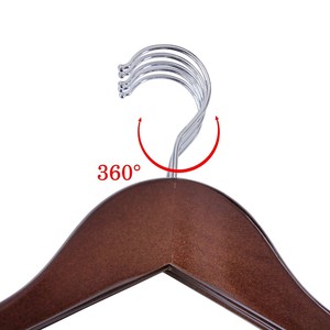 Perchas de Madera Ecológicas Premium - Perchas Antideslizantes y Duraderas con Ganchos de Acero Inoxidable para Armario (Venta al Por Mayor) - Product Image 4