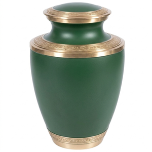 Urnas funerarias de latón negro de alta calidad con hermosa banda grabada en oro para adultos. - Product Image 4