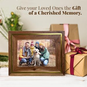 MDF Photo <b>Frame</b> for Wall or Tabletop Rustic Roots Rustic Wooden Picture <b>Frame</b> <b>with</b> Plexiglass Vertical & Horizontal Display - Product Image 3
