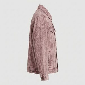 High Quality Men's Denim Jacket Casual <b>Jean</b> Coat with Custom Embroidery and Logo Printing Streetwear Outerwear - Product Image 6