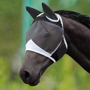 Custom Elastic Breathable High Quality Comfortable Fly Mask with Ears for Horse <b>Face</b> Protection Equestrian Use - Product Image 3