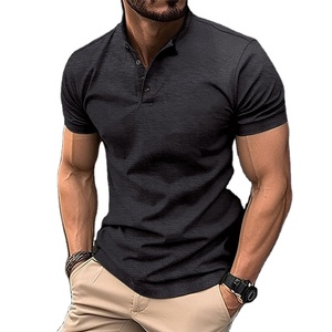 Achetez un polo homme slim fit d'été, chemise polo décontractée de couleur unie, grande taille, style sport. - Product Image 5