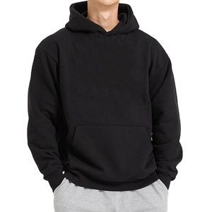 Custom Logo Men's Heavyweight 300gsm French Terry Cotton/Polyester Hoodie Unique Design Plus Size Sweatshirt Plus Sizes - Product Image 3