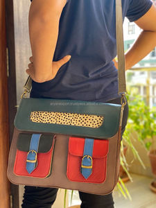 Sacoche en cuir véritable fait à la main, sacoche pour appareil photo et ordinateur portable, vente en gros - Product Image 2