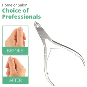 Pince à cuticules double ressort à prix de gros, lame courbée en acier inoxydable, coupe-ongles avec large ouverture de mâchoire - Product Image 5