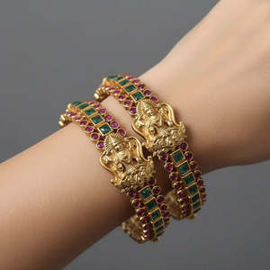 Kemp Stone <b>Bangles</b>-Trendy <b>Copper</b> & Jade Cuff Bracelets with Zircon and Quartz - Product Image 1