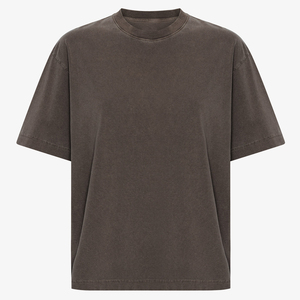 เสื้อยืดโอเวอร์ไซส์คุณภาพสูงสำหรับผู้หญิง สีพื้น แขนสั้น ผ้าฝ้าย 100% ระบายอากาศ แห้งเร็ว จำนวนมาก - Product Image 6