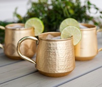 Taza de cerámica de mula de Moscú moderna de mediados de siglo, respetuosa con el medio ambiente, vaso para beber de Navidad de Ramadán Vintage, satén de latón puro