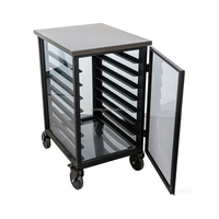 Chariot de boulangerie fermé Atlas Star en aluminium durable, 8 étagères, ouverture de porte à 180 degrés, usage commercial, surface anodisée dure