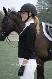 Equestrian <b>Base</b> <b>Layer</b> Shirt Women Mesh Breathable Horse Riding Tops <b>Long</b> <b>Sleeve</b> Show Shirt Perforated Riding Apparel OEM - Product Image 4