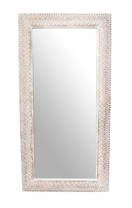Boho Inspired Wooden Full Length <b>Mirror</b> Intricate Handcrafted Frame for Warm Contemporary Living Spaces - Product Image 3
