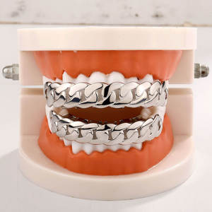 Juego de Grillz de Latón Chapado de Alta Calidad, Estilo Cadena, Joyería Dental Unisex, Accesorio de Moda para Uso Diario, de la India - Product Image 5