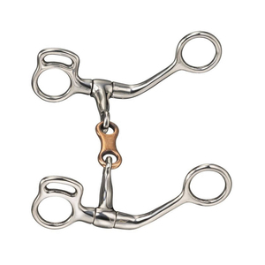 Bocado de acero inoxidable para caballo con anillos de cobre y boquilla articulada, tamaño personalizado para equitación, precio bajo - Product Image 4