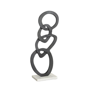 Sculpture élégante et contemporaine en aluminium avec une finition métallique brillante, parfaite pour la décoration de Noël, ornement de maison, articles de décoration intérieure. - Product Image 2
