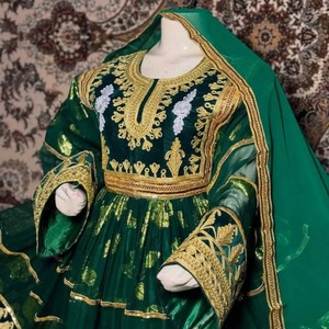 Anarkali Wedding Gown Women Casual <b>Dresses</b> Dark Green Silk Heavy Gold <b>Silver</b> Embroidered Luxury Ethnic Shalwar Kameez Maxi <b>Dress</b> - Product Image 3