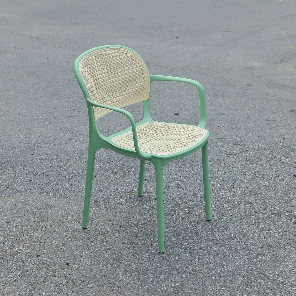 Beige con ribete verde menta