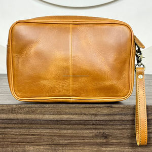 Luxury OEM ODM Handcrafted Genuine Hair On Cowhide Leather Tissue Box Wet <b>Wipe</b> Dispenser Cover With Wristlet For Home Car Office - Product Image 5