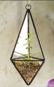 Fleurs de terrarium artificielles géométriques, métal or rose, cuivre, verre - Product Image 2