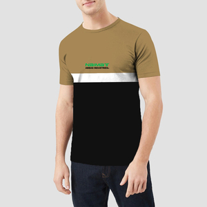 Camiseta de Manga Corta con Bloques de Color, Cuello Redondo, Corte Regular, Algodón Jersey, Ropa Casual, Abbas Industries para Hombre - Product Image 3
