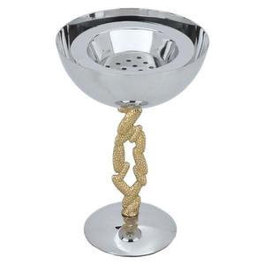 Brûleur à Bakhoor de Luxe en Argent, Grand Censer en Métal Poli avec Couvercle en Filigrane pour Oud et Encens - Product Image 1