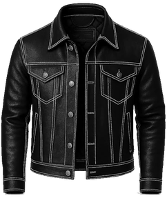 Mens Black PU Leather Breathable Eco-Friendly Winter Moto <b>Jacket</b> Streetwear Embroidered Classic Cafe Racer Casual <b>Slim</b> <b>Fit</b> - Product Image 6