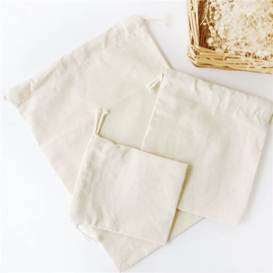 String Simple Reusable Eco-Friendly Foldable Cotton Mesh Bags <b>Drawstring</b> Closure Portable Carrying <b>Backpack</b> Shoe Travel Everyday - Product Image 6