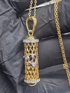 Pendentif en alliage avec strass en cristal taillé en forme de cœur, style hip-hop, unisexe, cadeau - Product Image 4