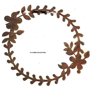 Modern <b>Leaves</b> Christmas <b>Decoration</b> Wreath for Christmas <b>Wall</b> and Room <b>Decoration</b> in Round Shape Iron Metal Blank Sublimation - Product Image 3