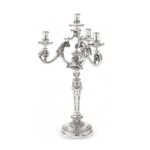 Silver 5 arm crystal candelabra aluminium candle <b>holder</b> 24 inch candle stand decorative <b>candlestick</b> <b>holder</b> luxury wedding - Product Image 5